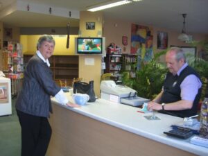 Customer buying an item.
